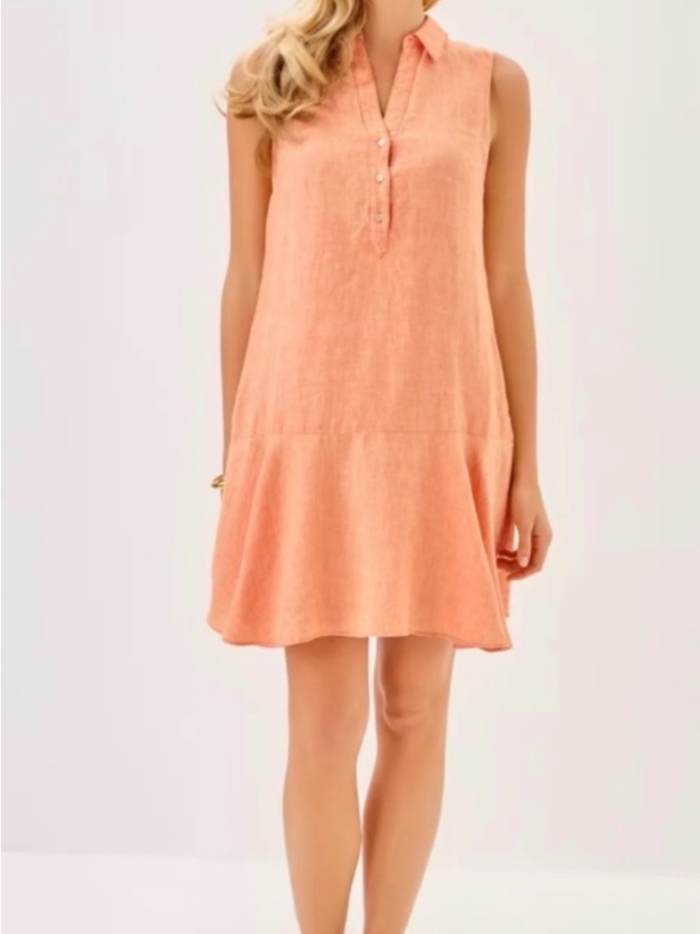 Lilly Pulitzer M Elowyn Linen Papaya Dress New with Tags